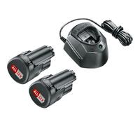 Bosch Home and Garden Pack de Batería y Cargador (2 baterías, en Caja), 12 V