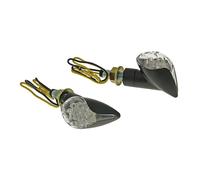 Set de Intermitentes M8 Led Negro de Silicona Transparente Cristal