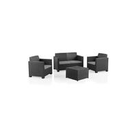 Set de jardín mahina sofá 2 plazas, 2 sillones y mesa de centro 80 cm