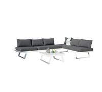 Set de jardín multifunción rinconera alicante esquinero aluminio blanco