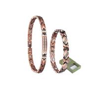 Set de joyería de terapia de campo magnético de cobre para artritis para mujeres, 3500 Gauss - Terapia magnética que alivia eficazmente la artritis y el dolor en las muñecas, combinación de moda y