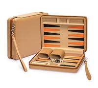 Set de Juego de Mini Backgammon de Viaje magnético en Cuero sintético de Yellow Mountain Imports, Bozcaada -Tablero de 23,5 centímetros