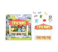 Set de Juego del Mercado de Frutas y Verduras de Bluey, Incluye una Figura articulada de Bluey con una Bolsa de la Compra y Accesorios