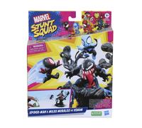 Set de juego hasbro marvel stunt squad villain knockdown spider - man y miles morales vs venom