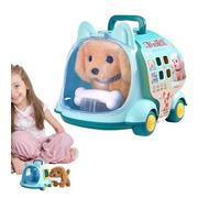 Set de juego para el cuidado de mascotas para niños - Peluche de simulación eléctrica, animal robot interactivo | Pretende tener un peine de biberón incluido para perros, conejos, gatos,