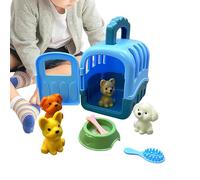 Set de juego para el cuidado del cachorro: juguetes educativos para perros de 8 piezas, transportín y kit de aseo | Juegos de rol interactivos para niños 3 años en adelante, niños y niñas, ap