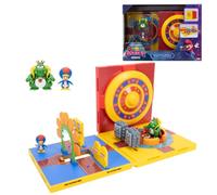 Set de Juego Tipo Diorama Minus World Casino de Super Mario Galaxy | Set de jeugo, 2 minifiguras de 1,5 pulgadas; producto con licencia oficial de Jakks Pacific que incluye figuras exclusivas d