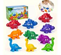 Set de juguetes de dinosaurios para el desarrollo matemático | 10 de juguetes retráctiles para , para el entrenamiento de la coordinación ojo- de bebés y niños pequeños | Juego de y clasificación