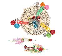 Set De Juguetes para Loros, Colgante con Rattan, Mazorca Y Balanza, Multicolor - Promueve La Diversión, Estimula El Juego Y Morder, Ideal para Loros Pequeños Y Medianos
