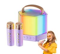 Set De Karaoke Inalámbrico - Altavoz De 4,09 Pulgadas | Mini Máquina De Karaoke con Micrófono con 2 Micrófonos, Efectos De Luz RGB, Sonido Estéreo De 5W, Portátil para Fiestas, Familias, Ext
