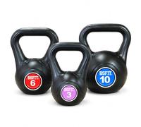 Set de Kettlebells BSFIT - Pack de Pesas Rusas de 2 o 3 Unidades, Pesas Rusas Antideslizantes para Fuerza, Fitness, Cross Training, Gimnasio y Entrenamiento en Casa (3 + 6 + 10KG)