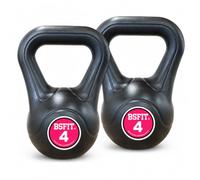 Set de Kettlebells BSFIT - Pack de Pesas Rusas de 2 o 3 Unidades, Pesas Rusas Antideslizantes para Fuerza, Fitness, Cross Training, Gimnasio y Entrenamiento en Casa (2 x 4 kg)