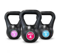 Set de Kettlebells BSFIT - Pack de Pesas Rusas de 2 o 3 Unidades, Pesas Rusas Antideslizantes para Fuerza, Fitness, Cross Training, Gimnasio y Entrenamiento en Casa (3 + 4 + 5 kg)