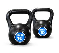 Set de Kettlebells BSFIT - Pack de Pesas Rusas de 2 o 3 Unidades, Pesas Rusas Antideslizantes para Fuerza, Fitness, Cross Training, Gimnasio y Entrenamiento en Casa (2 x 10 kg)