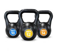Set de Kettlebells BSFIT - Pack de Pesas Rusas de 2 o 3 Unidades, Pesas Rusas Antideslizantes para Fuerza, Fitness, Cross Training, Gimnasio y Entrenamiento en Casa (10 + 12 + 14 kg)