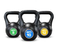 Set de Kettlebells BSFIT - Pack de Pesas Rusas de 2 o 3 Unidades, Pesas Rusas Antideslizantes para Fuerza, Fitness, Cross Training, Gimnasio y Entrenamiento en Casa (8 + 10 + 12 kg)