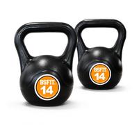 Set de Kettlebells BSFIT - Pack de Pesas Rusas de 2 o 3 Unidades, Pesas Rusas Antideslizantes para Fuerza, Fitness, Cross Training, Gimnasio y Entrenamiento en Casa (2 x 14 kg)