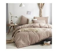 Set de la Bola de Cama Cubierta nórdica flequin Brote Deisgn furball Tasseles Juego de Cama Tassel Cubierta Cubierta de la Cama Soft King = Tamaño Drórico de la Cama de tasas (Color: G-1, Tamaño: