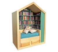 Set de la sala de libros en miniatura - Tiny Bookshelf, Biblioteca decorativa portátil | Little Little Biblioteca que proporciona relajación y diversión de lectura alegre para el escritorio, exhibició