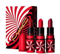 Set de labiales tiny tricks, mac, mini labiales mate y cremosos, maqui
