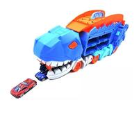 Set de lanzador de coches en forma de dinosaurio con 2 coches pequeños