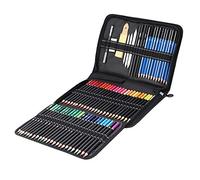 Set de lápices de dibujo, Paquete de 52 Juego de lápices de bocetos profesionales en estuche con cremallera, Kit de herramientas de boceto de pintura artística con lápiz de color, Lápiz de grafito