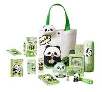 Set de lápices de panda - 10.63 pulgadas Kit de papelería linda de 10 piezas con accesorio de broche para motivación de la tarea, función de escritura de creatividad en el aula, regalo organizador par