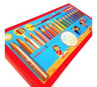 STABILO Lápiz de color multitalento woody 3 en 1 - Estuche con 18 colores + 1 sacapuntas + 1 pincel
