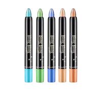 Set de lápiz de ojos, 5 piezas, brillo y efectos de Shimmer Eye Shadows, 11,8 cm, 4,65 pulgadas, efecto brillante y Shimmering: larga resistente al agua, mate, brillo mate para la belleza