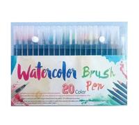 Set de lápiz de pincel - Pensas de arte de letras de acuarela | Herramientas de escritura y dibujo coloridas, suministros de diario portátiles para la caligrafía boceto para colorear de la escuela de
