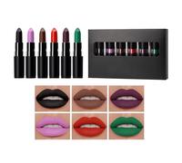 Set De Lápiz Labial De Maquillaje - Set De Lápiz Labial De Halloween | Matte Acabado Cosplay Brillo De Labios | Los Labios Duraderos Se Adhieren Al Plasma Falso Para El Carnaval De Viajes Masquerade B