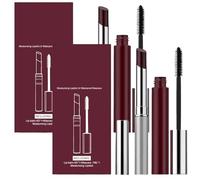 Set de Lápiz Labial Miel con Máscara de Pestañas Resistente al Agua, Set de Cuidado Labial para Mujer, Bálsamo Labial con Tinte Negro, Máscara de Pestañas de Alta Resistencia para un Acabado Suave y B