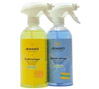 Set de limpieza Jemako, potente limpiador Eco Plus 500 ml y limpiador sanitario Eco Plus 500 ml, incluye 2 bombas de espuma.