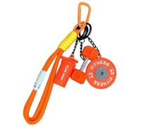 Set de llavero de mancuernas y pesa rusa de silicona con asa de metal Regalos motivacionales de gimnasio y fitness (naranja)