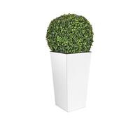 Set de maceta alta 35 l prosperplast urbi square de plástico con depósito en color blanco, 55 (alto) x 29,5 (ancho) x 29,5 (profundo) cms + bola de bo