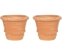 Set De Macetas De Terracota 30x25 Para Exterior Jardín Rusticas Anti-Arcilla