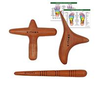Set de madera para masaje thai (3 piezas) - palillos cruz y parajo como ayudante de masaje en puntos de reflejos - MyThaiMassage -