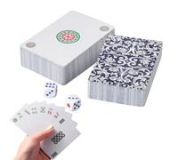 Set de Mahjong de voyage, jeu de société chinois | 144 cartes épaissies, jeu de table portable et léger, Mahjong traditionnel pour loisirs, fêtes, Nouvel An, cadeaux uniques, divertissement en famille