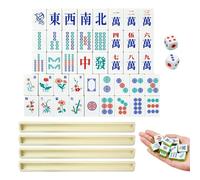 Set De Mahjong Viajero Juego Familiar Portátil Tradicional Mah Jongg