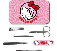 Set de manicura Hello Kitty con estuche metálico, cortaúñas, tijeras, pinzas y herramienta para cutículas - Kit de cuidado personal para niñas, adolescentes y fans de Sanrio