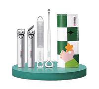 Set de Manicura Juego de cortaúñas (4 piezas), kit de cuidado de uñas de acero inoxidable, kit de cortaúñas portátil for el hogar con exquisito estuche de viaje de tablero de ajedrez Manicura Kit