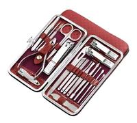 Set de manicura, set de cortauñas, Juego de cortaúñas for manicura y pedicura (18 unidades, multicolor)(Red)