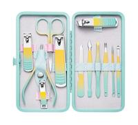 Set de manicura, set de cortauñas, Set de manicura acero inoxidable con bolsa plegable multicolor, paquete 7-18 piezas(7 pcs)