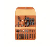 Set de manicura y pedicura, cortaúñas, kit de higiene de viaje, cortador de acero inoxidable, tijeras y pinzas, juego de 16 piezas