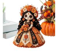 Set de manualidades Halloween muñeca con parches Decoración con aplique en | Arte de Costura Halloween Chica Calavera Para Familia Niñas Abuela Fiesta Repisa Estantería