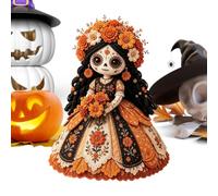 Set de manualidades Halloween muñeca con parches Decoración con aplique en | Set decoración de Halloween con chica esqueleto Para Familia Niñas Abuela Fiesta Repisa Estantería