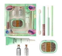 Set De Maquillaje Con Purpurina, Resistente Al Agua, De Larga Duración, 3Ml+10Ml+0,3Ml+6 G+10Ml, Kit De Polvo Brillante, Juego De Maquillaje, Incluye Delineador De Precisión, Para Mujeres Principi