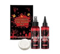 Set de maquillaje de Halloween con sangre falsa, lavable, realista y en aerosol. Incluye jabón facial. Perfecto para looks de vampiro, payaso, efectos especiales, cosplay y zombi