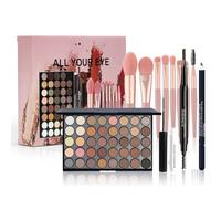 Set de maquillaje de ojos para mujer, 40 colores, paleta de sombras de ojos, 8 pinceles, rímel, lápiz de cejas y lápiz de ojos, set de regalo cosmético para uso diario, viajes y fiestas