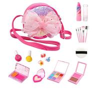 Set de Maquillaje Infantil - Juego de Maquillaje Lavable con Esmalte de uñas y Tatuajes para la Piel | Juguete cosmético Creativo para niñas, no tóxico con Espejo, fomenta la imaginación y
